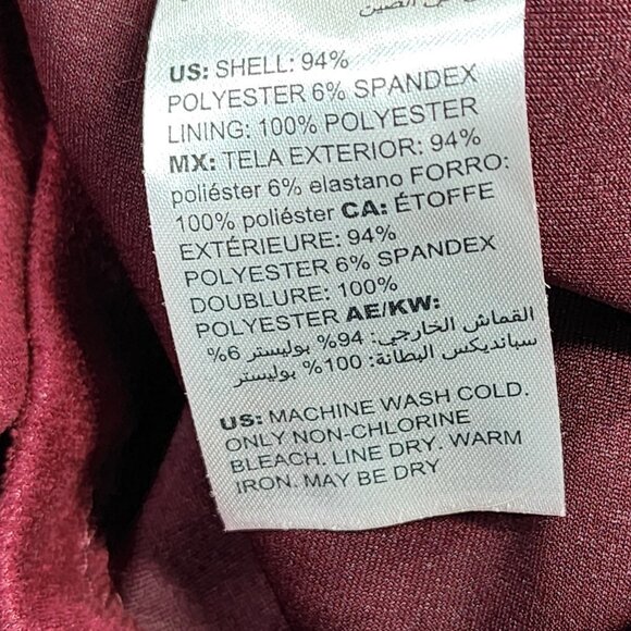 Chicos Dress Sleeveless Velvet Petite 3P US 16P Red Knee Shift Party Office - Picture 6 of 9